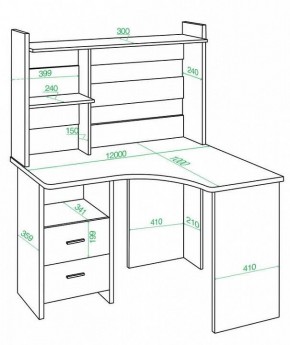 Стол компьютерный Домино Лайт СКЛ-Угл120+НКЛ-120 в Талице - talica.mebel24.online | фото 3