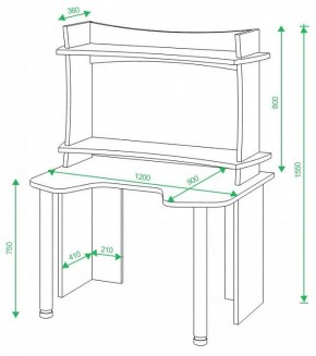 Стол компьютерный Домино lite СКЛ-Игр120 в Талице - talica.mebel24.online | фото 2