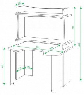 Стол компьютерный Домино Lite СКЛ-Игр120+НКИЛ120ВЛ в Талице - talica.mebel24.online | фото 2