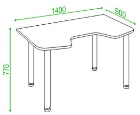 Стол компьютерный Домино Lite СКЛ-Игр140МО в Талице - talica.mebel24.online | фото 2