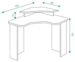 Стол компьютерный Домино lite СКЛ-ИгрУгл100+НКИЛ в Талице - talica.mebel24.online | фото 2