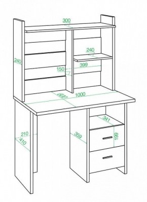 Стол компьютерный Домино Lite СКЛ-Прям100Р+НКЛ-100 в Талице - talica.mebel24.online | фото 2