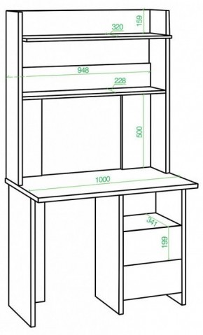 Стол компьютерный Домино Lite СКЛ-Прям100Р+НКЛХ-100 в Талице - talica.mebel24.online | фото 2