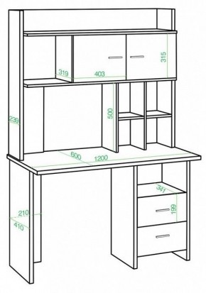 Стол компьютерный Домино lite СКЛ-Прям120+НКЛХ-120 в Талице - talica.mebel24.online | фото 2