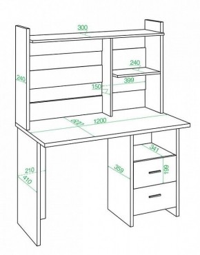 Стол компьютерный Домино Lite СКЛ-Прям120Р+НКЛ-120 в Талице - talica.mebel24.online | фото 2