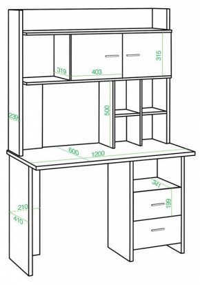 Стол компьютерный Домино Lite СКЛ-Прям120Р+НКЛХ-120 в Талице - talica.mebel24.online | фото 2