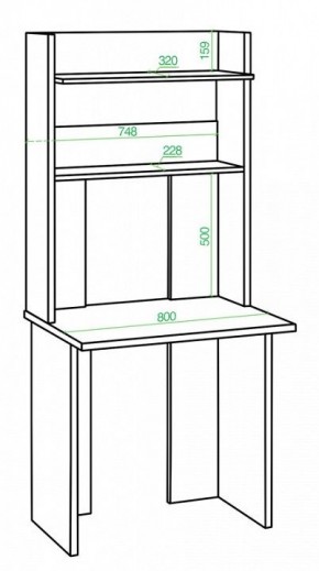 Стол компьютерный Домино Lite СКЛ-Прям80+НКЛХ 80 в Талице - talica.mebel24.online | фото 2