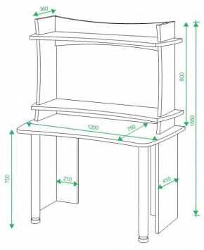 Стол компьютерный Домино Lite СКЛ-Софт120+НКИЛ120 в Талице - talica.mebel24.online | фото 2