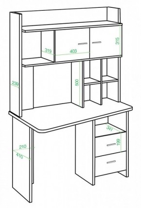 Стол компьютерный Домино Lite СКЛ-Трап120+НКЛХ-120 К ПРАВ в Талице - talica.mebel24.online | фото 2