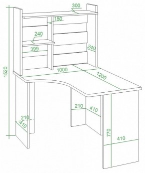 Стол компьютерный Домино Lite СКЛ-Угл120+НКЛ-100 в Талице - talica.mebel24.online | фото 2