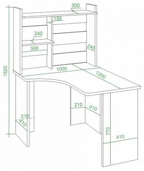 Стол компьютерный Домино Lite СКЛ-Угл120+НКЛ-100 в Талице - talica.mebel24.online | фото 2