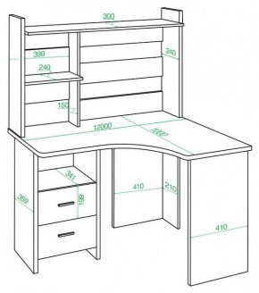 Стол компьютерный Домино Lite СКЛ-Угл120+НКЛХ-120 в Талице - talica.mebel24.online | фото 2