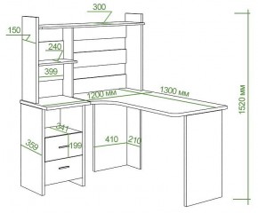 Стол компьютерный Домино Lite СКЛ-Угл130+НКЛ-120 в Талице - talica.mebel24.online | фото 2