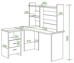 Стол компьютерный Домино Lite СКЛ-Угл130+НКЛ-130 в Талице - talica.mebel24.online | фото 3