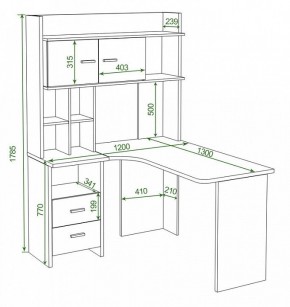 Стол компьютерный Домино Lite СКЛ-Угл130+НКЛХ-120 в Талице - talica.mebel24.online | фото 2