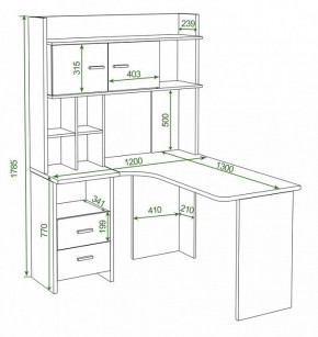 Стол компьютерный Домино Lite СКЛ-Угл130+НКЛХ-120 КШ ЛЕВ в Талице - talica.mebel24.online | фото 2