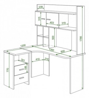 Стол компьютерный Домино Lite СКЛ-Угл130+НКЛХ-130 В ЛЕВ в Талице - talica.mebel24.online | фото 2