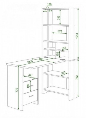 Стол компьютерный Домино Lite СТЛ-ОВ+С100Прям+ТЯЛ в Талице - talica.mebel24.online | фото 2