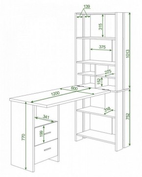 Стол компьютерный Домино Lite СТЛ-ОВ+С120Прям+ТЯЛ в Талице - talica.mebel24.online | фото 2