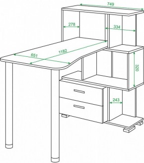 Стол компьютерный Домино СЛ-5-3СТ-2+БЯ в Талице - talica.mebel24.online | фото 2