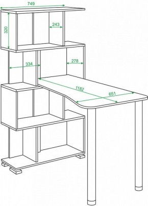 Стол компьютерный Домино СЛ-5-4СТ-2+БД+БЯ в Талице - talica.mebel24.online | фото 2