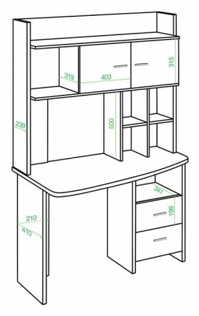 Стол компьютерный Нельсон Lite СКЛ-Крл120+НКЛХ-120 Н ПРАВ в Талице - talica.mebel24.online | фото 2