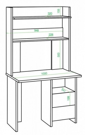 Стол компьютерный Нельсон Lite СКЛ-Прям100+НКЛХ-100 НБЕ в Талице - talica.mebel24.online | фото 2