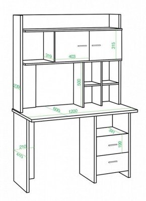 Стол компьютерный Нельсон Lite СКЛ-Прям120+НКЛХ-120 БЕ в Талице - talica.mebel24.online | фото 2
