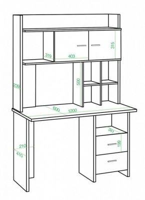 Стол компьютерный Нельсон Lite СКЛ-Прям120+НКЛХ-120 БЕН в Талице - talica.mebel24.online | фото 2