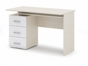 Стол компьютерный Симба Дуб белфорт-Белый глянец в Талице - talica.mebel24.online | фото 1
