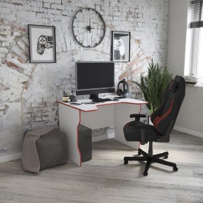 Стол компьютерный ВАРДИГ K2 100x82, белый/красный в Талице - talica.mebel24.online | фото 4