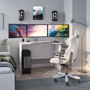 Стол компьютерный ВАРДИГ K2 100x82, белый/серебристый в Талице - talica.mebel24.online | фото 4