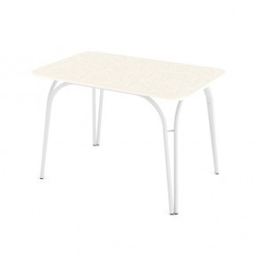 Стол кухонный Аркада пластик семолина бежевая В1 белый в Талице - talica.mebel24.online | фото 3
