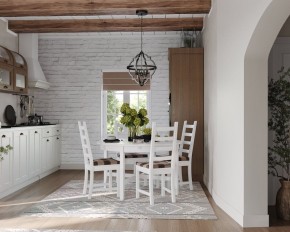 Стол обеденный Кантри раскладной, массив сосны, цвет белый в Талице - talica.mebel24.online | фото 4