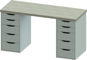 Стол письменный Ингар 2/55 140x75x55, дуб беленый/белый в Талице - talica.mebel24.online | фото 2