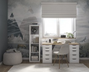 Стол письменный Ингар 2/55 140x75x55, дуб беленый/белый в Талице - talica.mebel24.online | фото 4