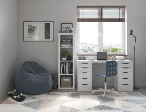Стол письменный Ингар белый, 140x75, с двумя тумбами в Талице - talica.mebel24.online | фото 2