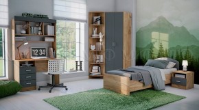 МАРТИНА Стол письменный с надстройкой (Графит/Дуб крафт) в Талице - talica.mebel24.online | фото 2