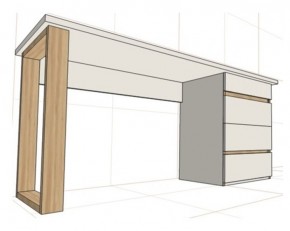 Стол письменный с тумбой 4 ящика (1250) в Талице - talica.mebel24.online | фото 2