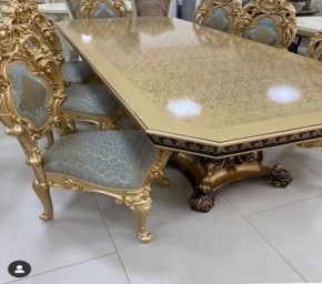 Стол прямоугольный раскладной Изабелла GOLD (столешница под мрамор) 2500(3000)*1100 в Талице - talica.mebel24.online | фото