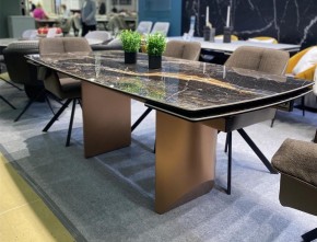 Стол ПУАНТО 200 TITANIUM LAWA NERO, керамика / МЕДЬ каркас М-City в Талице - talica.mebel24.online | фото 2