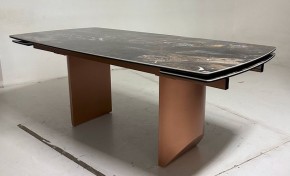 Стол ПУАНТО 200 TITANIUM LAWA NERO, керамика / МЕДЬ каркас М-City в Талице - talica.mebel24.online | фото 3