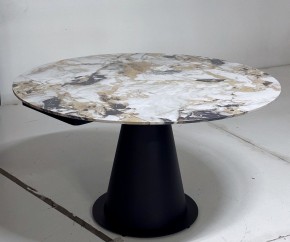 Стол TERAMO 135 GLOSS GRAND JADE SOLID CERAMIC, керамика, поворотн.механизм / Черный каркас, ®DISAUR в Талице - talica.mebel24.online | фото 5