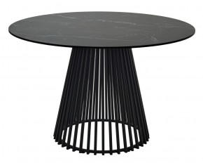 Стол TERNI 120 MATT BLACK MARBLE SOLID CERAMIC Черный мрамор матовый, керамика /Черн.каркас, ®DISAUR в Талице - talica.mebel24.online | фото