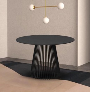 Стол TERNI 120 MATT BLACK MARBLE SOLID CERAMIC Черный мрамор матовый, керамика /Черн.каркас, ®DISAUR в Талице - talica.mebel24.online | фото 2