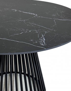 Стол TERNI 120 MATT BLACK MARBLE SOLID CERAMIC Черный мрамор матовый, керамика /Черн.каркас, ®DISAUR в Талице - talica.mebel24.online | фото 4
