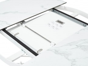 Стол TRENTO 120 HIGH GLOSS STATUARIO Белый мрамор глянцевый, керамика/ белый каркас, ®DISAUR в Талице - talica.mebel24.online | фото 3