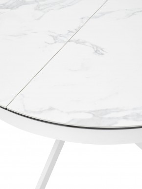 Стол TRENTO 120 HIGH GLOSS STATUARIO Белый мрамор глянцевый, керамика/ белый каркас, ®DISAUR в Талице - talica.mebel24.online | фото 4