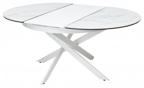 Стол TRENTO 120 HIGH GLOSS STATUARIO Белый мрамор глянцевый, керамика/ белый каркас, ®DISAUR в Талице - talica.mebel24.online | фото 6