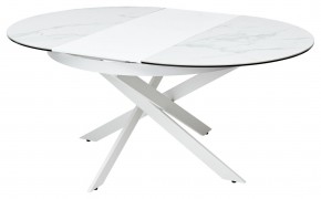 Стол TRENTO 120 HIGH GLOSS STATUARIO Белый мрамор глянцевый, керамика/ белый каркас, ®DISAUR в Талице - talica.mebel24.online | фото 7